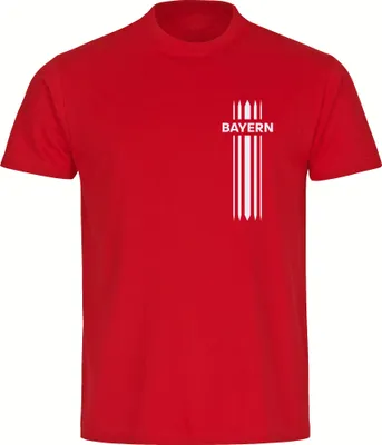 Produktbild von multifanshop Herren T-Shirt - Bayern - Streifen, rot, Größe 4XL