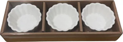 Produktbild von Set mit 3 Serviertellern Excellent Houseware, Keramik, 8,5 x 4 cm, weiß