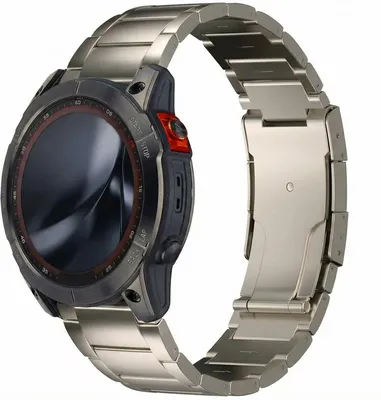 Produktbild von Accezz Mattes Titanstahlarmband - Garmin 26 mm Anschluss - Titanium