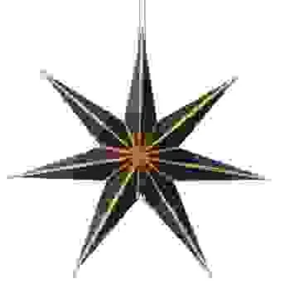Image de Étoile en papier, noir/doré,MIX - diamètre 45 cm