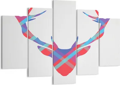 Produktbild von Bild auf Leinwand - Leinwandbild - Abstraktion Hörner - 150x100cm - Wand Bild - Wanddeko - Leinwanddruck - Bilder - Kunstdruck - Wanddekoration - Leinwand bilder - Wandkunst - EA150x100-3607