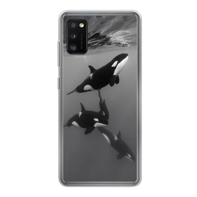Produktbild von MuchoWow® Handyhülle Schutzhülle Hülle für Samsung Galaxy A41 Orca - Wasser - Schwarz - Weiß Silikon Softcase Handy Hülle - Mobiltelefon