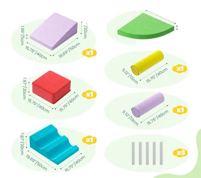 Image de Blocs d'escalade, ensemble de jeux intérieur, fabriqués en mousse, revêtus de tissu, sûrs et durables