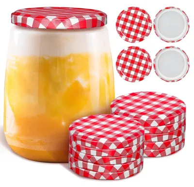 Obrázek produktu pro Skleněné víčka s širokým hrdlem pro sklenice na zavařování, 40 kusů