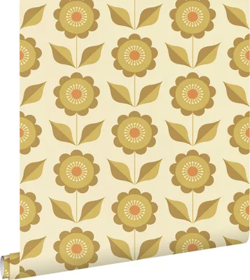 Zdjęcie produktu dla ESTAhome Tapeta kwiaty oliwkowymIochry żółtej 50 x 900 cm