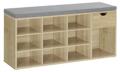 Produktbild von Schuhbank Oskar mit gepolsterter Sitzfläche in Artisan-Eiche