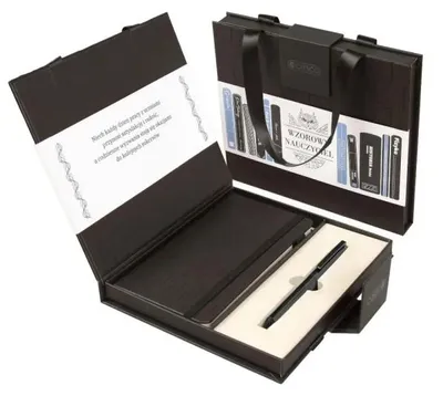 Image de Coffret "Journée des Professeurs" : stylo plume + carnet noir - Cresco