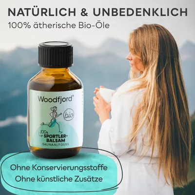 Produktbild von Saunaaufguss mit ätherischen Ölen und Alkohol, hergestellt in Hamburg