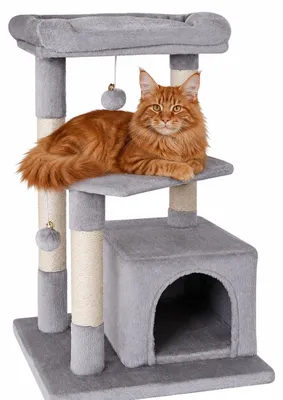 Immagine prodotto di tiragraffi per gatti lionto 75 cm con grotta, giaciglio e superficie in sisal, compatto e stabile, ideale per il gioco, il riposo e la cura degli artigli, grigio chiaro