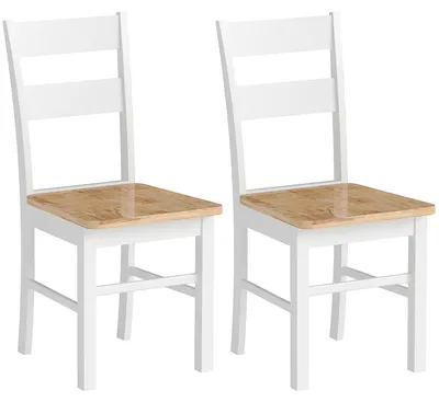 Productafbeelding van HOMCOM Eetkamerstoelen, set van 2, keukelstoelen met rugleuning, armleuningen, eikenhout