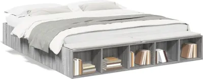 Obrázek produktu pro vidaXL Postel Grey Sonoma 200x200 cm Dřevěný materiál