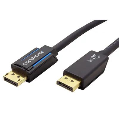 Obrázek produktu pro ClickTronic 40995, 3 m, DisplayPort, 2x DisplayPort, Samec, Samec, Černá