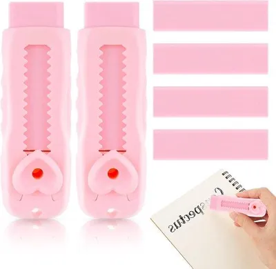 Image de Gomme rose avec recharges pour l'école et le bureau
