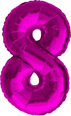 Produktbild von Oblique Unique 1x Folien Luftballon mit Zahl 8 Kinder Geburtstag Jubiläum Silvester Party Deko Ballon pink