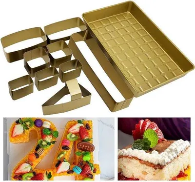 Obrázek produktu pro Sada hliníkových pekáčů, 10 kusů, 37,5 × 24,8 × 5,2 cm, nastavitelná