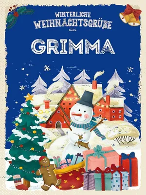 Produktbild von vianmo Holzschild 40x30 cm Weihnachtsgrüße aus GRIMMA