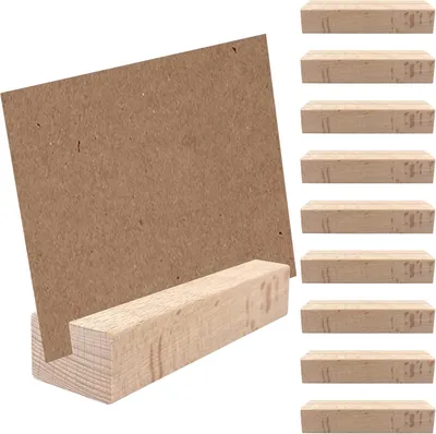 Produktbild von 10 Kartenhalter aus Buchenholz für Menüs, Namensschilder, Hochzeiten und Konferenzen