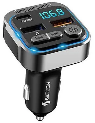 Produktbild von Siltcon® FM Transmitter Bluetooth Auto – USB-C 30W Schnellladegerät, USB-A 22.5W, Carkit, BT 5.3, 2025 Premium