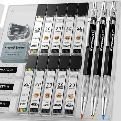 Zdjęcie produktu dla Zestaw ołówków mechanicznych Graphite 2mm ze 120 elektrodami i akcesoriami - 19
