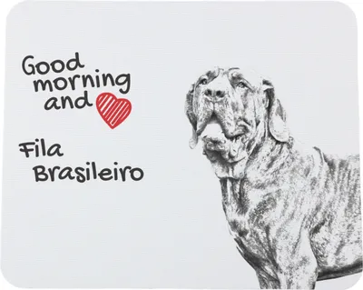 Produktbild von Fila Brasileiro, Brasilianischer Mastiff - Mauspad mit Druck, personalisiertes Mauspad mit Hund, einzigartiges Gadget für Büroangestellte von Art-Dog.