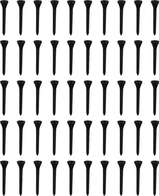 Produktbild von 50er-Pack professionelle Golf-Tees aus Kunststoff, schwarz, hohe Golf-Tees, Großpackung, reduziert Seitendrehung und Reibung, Golf-Zubehör