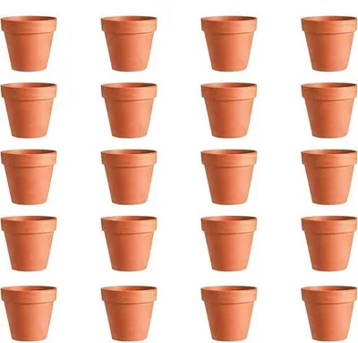 Obrázek produktu pro Keramické mini květináče s odtokovým otvorem – opakovaně použitelné – 20 kusů (45 x 4 cm)