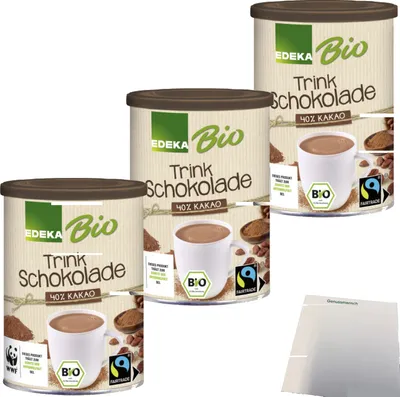 Produktbild von Edeka Trinkschokolade 3er Pack (3x220g Packung) + usy Block