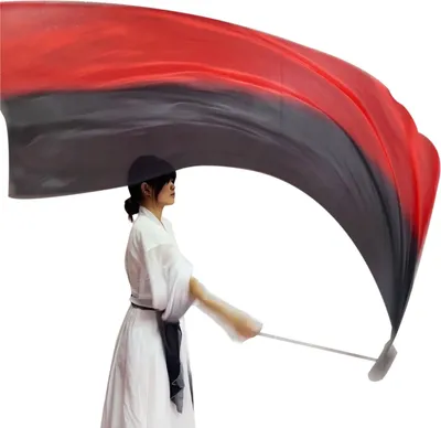 Produktbild von Bauchtanz-Schleier, Poi, Kunstseidenschal mit Poi-Ball, Wurfbällen, Schal, Poi-Streamer, buntes seidiges Flaggenband, Streamer für Partys, Tänze und Aufführungen