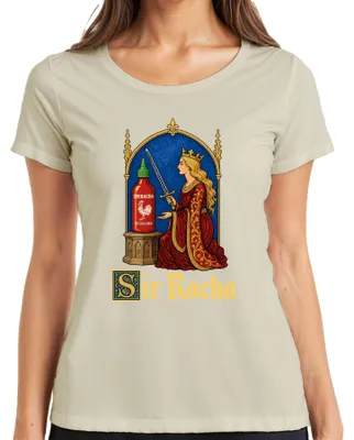 Immagine prodotto di Maglietta da donna con scritta "Sir Racha Sriracha Hot Sauce Königin Schwert Statement", colore naturale, taglia M