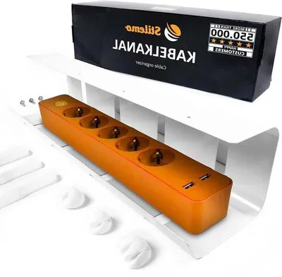 Zdjęcie produktu dla Zestaw do porządkowania kabli w biurze – zestaw 2 sztuk – biały – 43 x 12 x 10 cm