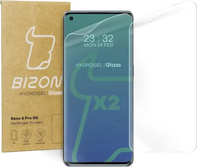 Produktbild von Bizon Glass Hydrogel Displayschutzfolie, Reno 6 Pro 5G, 2 Stück