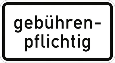 Produktbild von Verkehrsschild VZ1053-32, Gebührenpflichtig, Alu, RA2, 600x330 mm