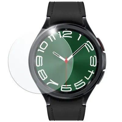 Imagen del producto de Protector de pantalla de vidrio templado FIXED para el smartwatch Samsung Galaxy Watch 6 Classic (47 mm), 2 unidades en el paquete, transparente