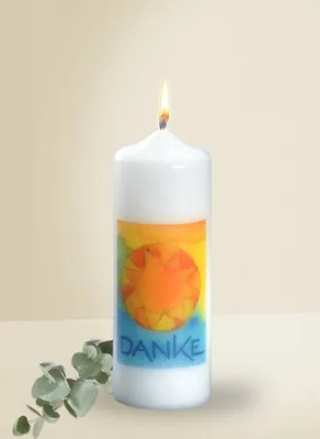 Produktbild von Weihnachtskerze "Danke" Weiß 170 x Ø 60 mm, 1 Stück