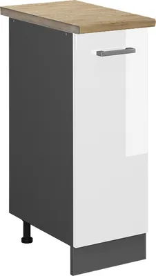 Produktbild von Apothekerschrank Vicco R-Line Weiß Hochglanz 30 cm , AP Eiche, Model 45631