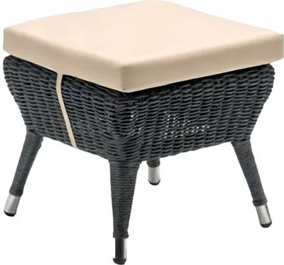 Produktbild von Hocker Grau Modern Hochwertig Rattan Sitzhocker Sitzpouf Designer stilvoll Möbel