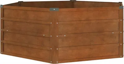 Image de vidaXL Lit surélevé rouillé 129x129x45 cm acier corten