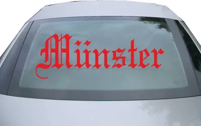 Produktbild von Indigos UG - Aufkleber Heckscheibe & Motorklappe DE6548 - rot - 600x210 mm - Stadt Münster - Auto Scheiben Fenster Heckklappe Tuning Racing JDM - Die cut