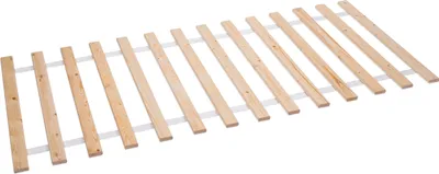 A wooden bed slat roll on a white background.