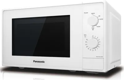 Zdjęcie produktu dla Panasonic NN-E20JW, Blat, Mikrofalówka Solo, 20 l, 800 W, Obrotowy, Biały