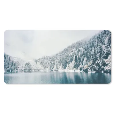 Produktbild von MuchoWow® Schreibtischunterlage Winter - Wasser - Schnee 80x40 cm - XXL Mauspad - Gaming Mauspad