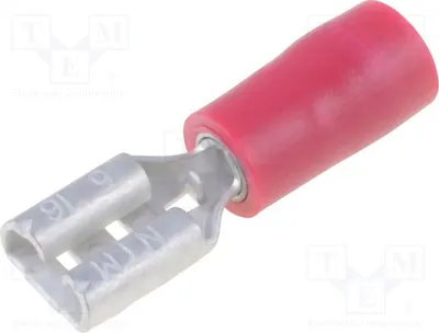 Image de Connecteur à sertir : plat, 4,8 mm, 0,5 mm, femelle, pour fils de 0,75 ÷ 1,25 mm², isolé, référence TMDV 480509-F, isolation