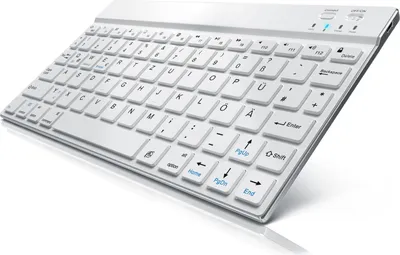 Produktbild von CSL Wireless-Tastatur, Ultra Slim Keyboard, Bluetooth, Aluminium Gehäuse, DE Layout, BT 3.0, weiß