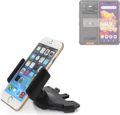 Produktbild von K-S-Trade CD Schlitz Halterung kompatibel mit Phonemax R4GT Autohalterung KFZ-Halter Radio Handy Halterung 360° drehbar schwarz