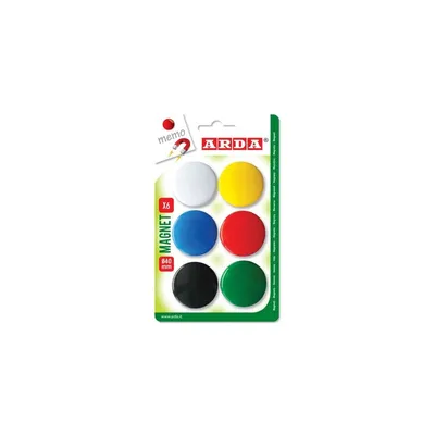 Produktbild von ARDA ACL03 Kühlschrankmagnet Kunststoff Gemischte Farben, Schwarz, Blau, Grün, Rot, Weiß, Gelb 6 Stück(e)