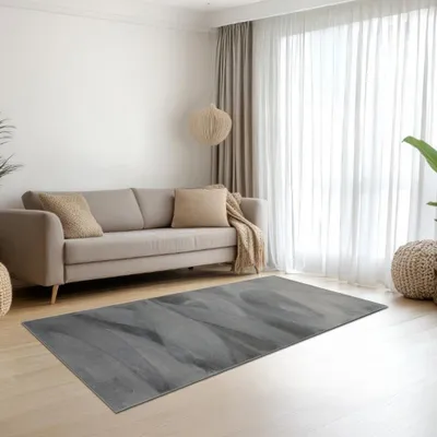 Immagine prodotto di Tappeto antracite in morbida e vellutata pelliccia di coniglio con una morbida lucentezza Dimensioni - 60 x 110 cm