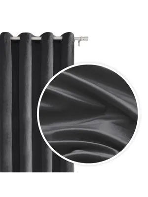 Produktbild von SIIN Vorhang aus Velours Samt dunkelgrau 140x250