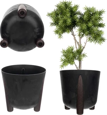 Produktbild von Blumentopf/Übertopf - Topf mit Füßen - Mit Einsatz/Inneneinsatz - XXL/Riesig - Schwarz
