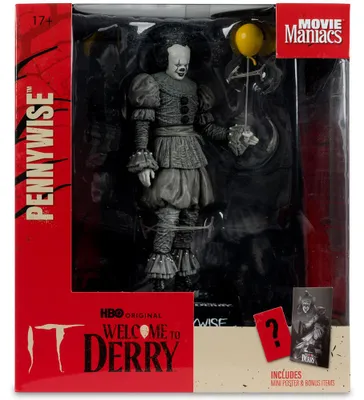 Obrázek produktu pro Filmoví maniáci IT: Vítejte v Derry Pennywise černo-bílá figurka 16 cm