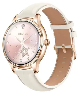Productafbeelding van Smartwatch Colmi L28 (Goud + Goudkleurige leren band)